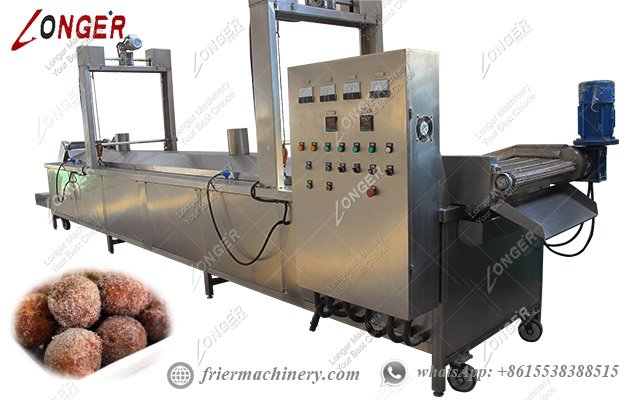 Conveyor belt donuts deep fryer machine commercial manufacturer