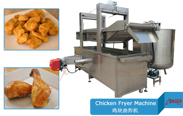 continuous chicken nuggets fryer machine