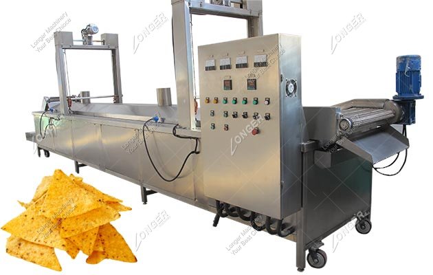 continuous corn chips frying machine