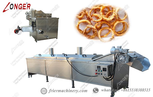 Automatic onion cutting and frying machine
